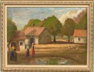Farm Scene by Bela Ivanyi Gruenwald