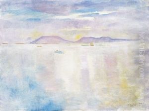 Lake Balaton With Sail by Bela Ivanyi Gruenwald