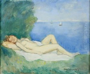 Nude In Landscape by Bela Ivanyi Gruenwald