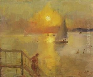 Napfenyes Balaton Vitorlassal (sunny Balaton With A Sailboat) by Bela Ivanyi Gruenwald
