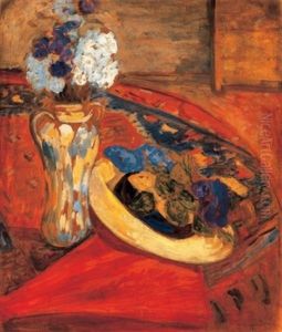 Csendelet Viragos Kalappal (still Life With Flowery Hat) by Bela Ivanyi Gruenwald