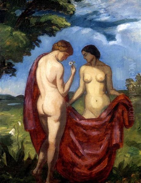 Aktok Voros Lepellel (nudes With Red Plaid) - view 1