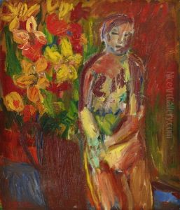 Blomsterbukett Med Kvinna by Ivan Ivarson