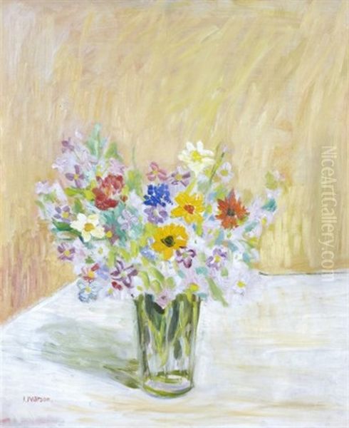 Stilleben Med Blommor I Glasvas - view 1
