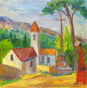 Fiesole - Kvinna I Sydlandskt Landskap Fiesole - Kvinna I Sydlandskt Landskap