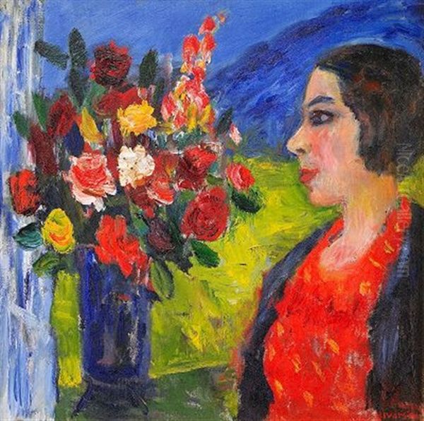 Flicka Med Blommor - view 1