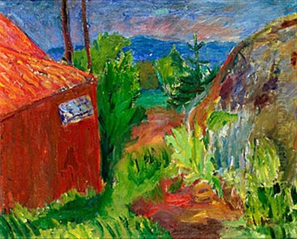 Landskap Med Rod Hus - view 1