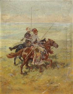 Horsemen On The Steppe by Mikolai Ivasiuk