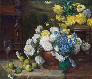 Blumenstuck Mit Astern Und Birnen