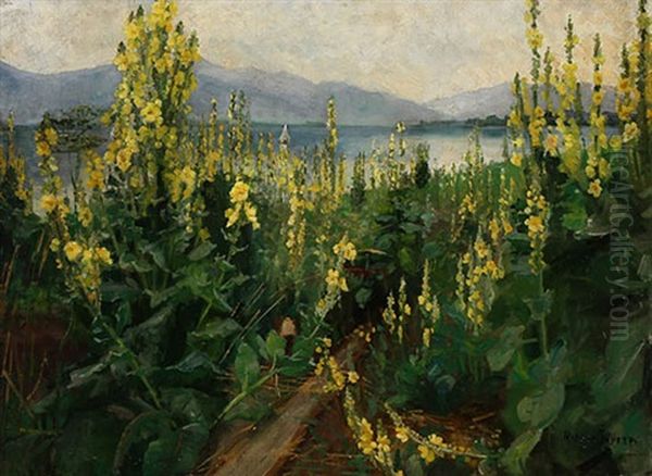 Yellow Flowers In A Mountain Landscape - view 1
