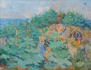 Figures In A Landscape, Bornholm by Kraesten Iversen