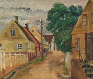 Havnebakken (+ Landskab, Svaneke, 1947, Watercolor On Paper, Lrgr; 2 Works)