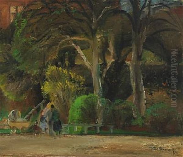 People In A Park (+ Study Of A Model, Verso; 2 Works) - view 1