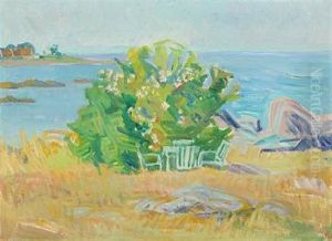Coastal Scenery At Svaneke, Bornholm A Bright Summers Day by Kraesten Iversen