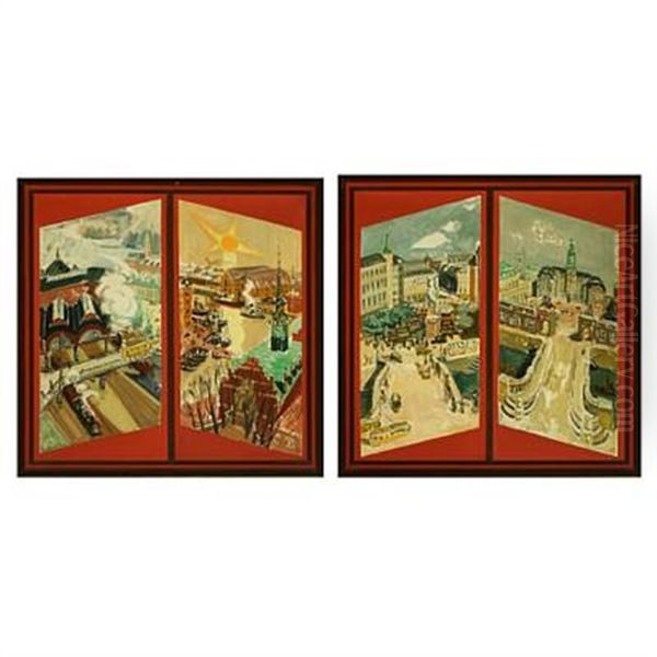 Views Over Copenhagen (2 Diptychs) - view 1