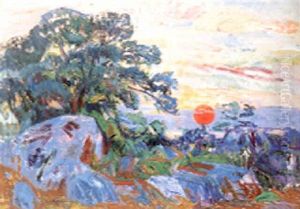Solnedgang Over Svanneke, Bornholm by Kraesten Iversen