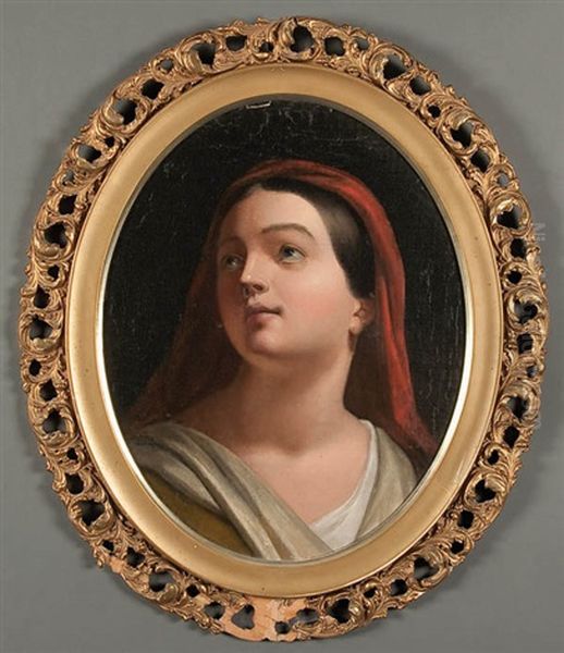 Woman With Red Veil - view 1