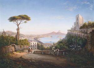 Blick Auf Neapel Mit Dem Vesuv, Von Vomero Aus Gesehen by Henry Jackel