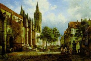 Geschaftiges Treiben Bei Der Kirche