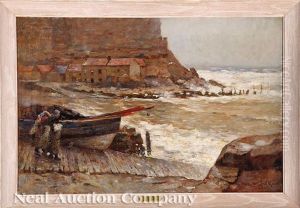 Harbor With Cliffs, Possibly Dover by Frederick William Jackson