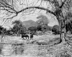 A Peaceful Day, Galway, O'riordan's Farm by Frederick William Jackson