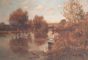Fishing On An Autumn River by Frederick William Jackson