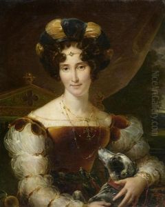 Portrait Einer Edlen Dame Mit Hundchen
