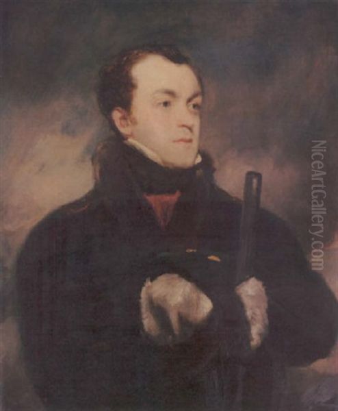 Portrait Of Captain Lyon, R.n., In A Fur-trimmed Coat, Holding A Gun - view 1
