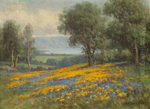 A Landscape With Poppies And Lupine by William Franklin Jackson