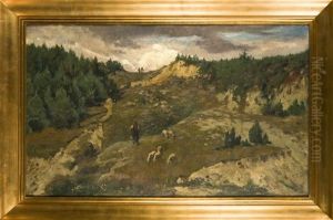 Markische Landschaft Mit Schaferin by Julius Jacob the Younger