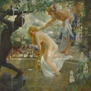 Badende In Einem Harem by Julius Jacob the Younger