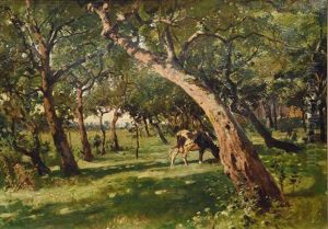 Garden With Trees by Julius Jacob the Younger