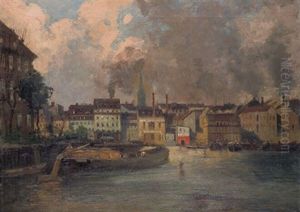 Blick Von Der Inselbrucke Auf Die Stralauer Strase