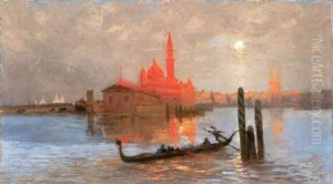 Blick Auf S. Giorgio Maggiore Im Abendlicht by Julius Jacob the Younger