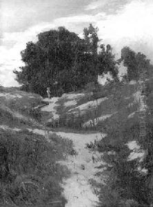 Hugelige Landschaft Durch Die Ein Sandweg Fuhrt by Julius Jacob the Younger
