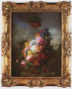 Stilleben Mit Blumen Und Fruchten by Moise Jacobber