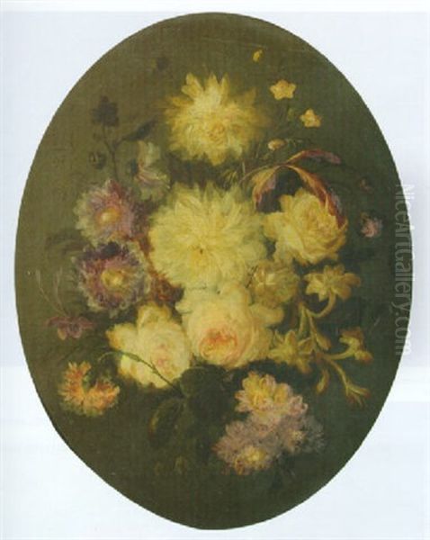 A Flower Still Life With Peonies, Dahlilas And Carnations - view 1
