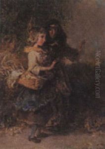 Untitled - Two Ladies In The Woods by Otto Reinhard Jacobi