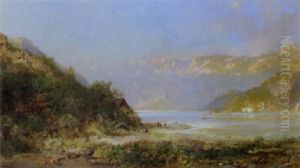 Lakeside Cottage With Distant Mountains
