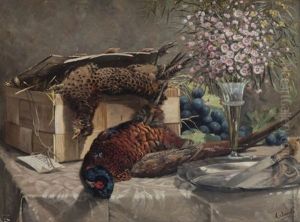 Envoi Faisans (nature Morte) by Adolphe Jacobs