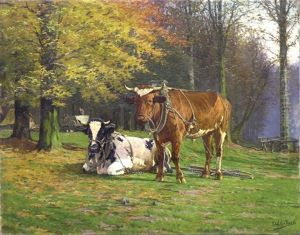 Cows At Rest by Adolphe Jacobs