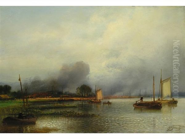 Segelboote Am Flussufer - view 1