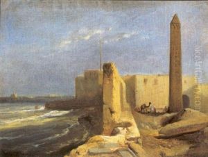 Obelisken Nabij De Kust Te Alexandrie - Egypte