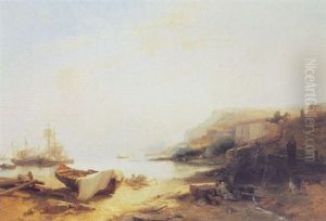 Coastal Scene With Sailing Vessels In The Distance