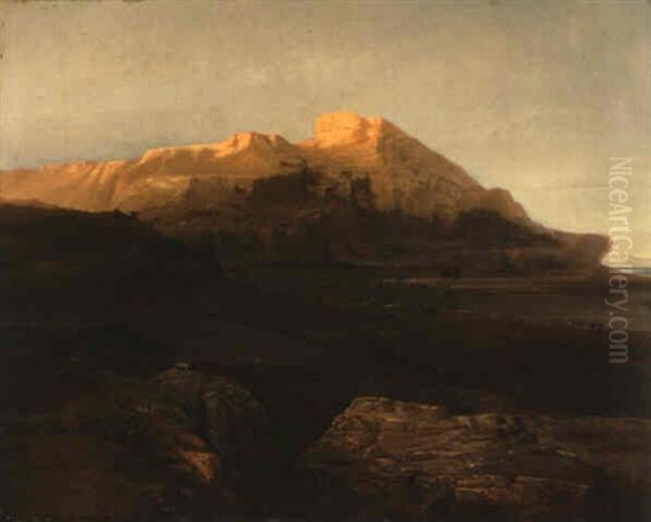 Agyptische Landschaft Mit Kamelkarawane - view 1
