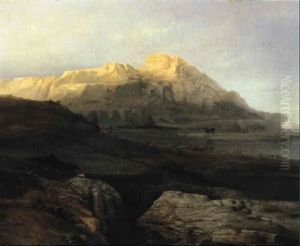 Landschaft Am Oberen Nil Mit Einer Kamelkarawane