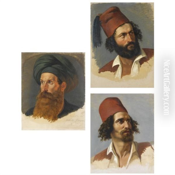 Portraits Of Two Greek Freedom Fighters And The Ali Pasha (3 Works, Various Sizes) - view 1