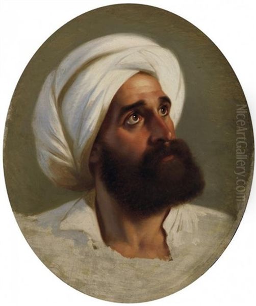 Portrat Eines Bartigen Herrn Mit Weisem Turban - view 1