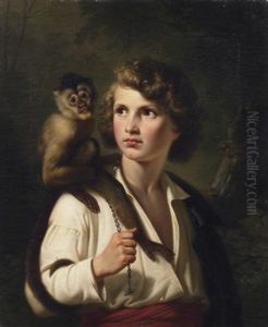 Bildnis Eines Knaben Mit Kapuzineraffen by Paul Emil Jacobs