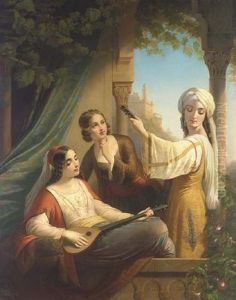Oriental Ladies Playing Music by Paul Emil Jacobs